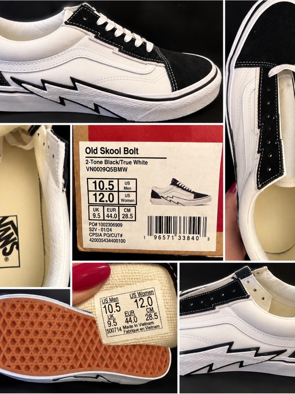 Vans Old Skool Bolt Kids Sneakers - Black/White Bolt